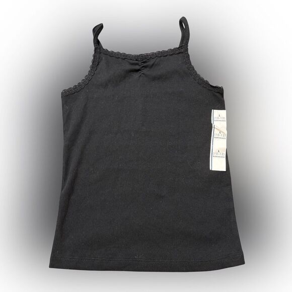 Nwt girls 10/12 black Lace Trim Tank Top - Picture 1 of 2